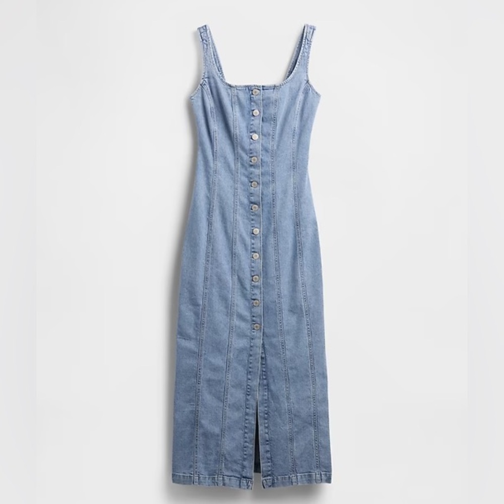 NWT - Gap Women’s Blue Denim Button-Down Dress Size Large